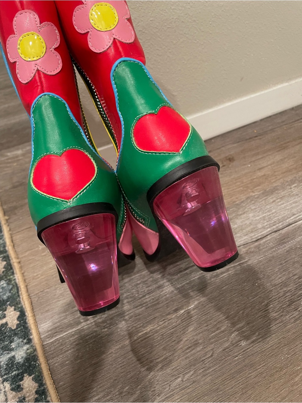 DOLLSKILL Colorblock Flower Cowgirl Boots - Pink Yellow Blue Green - Picture 5 of 10
